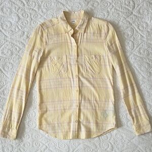 Tommy Hilfiger Butter Yellow And Baby Pink Plaid Flannel Shirt